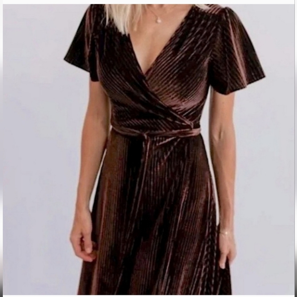 Baltic Born Brown Velvet Maxi Dress